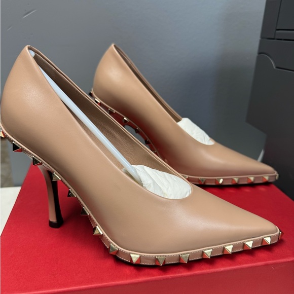 Valentino Shoes - Valentino Women's Tan Studded Pumps